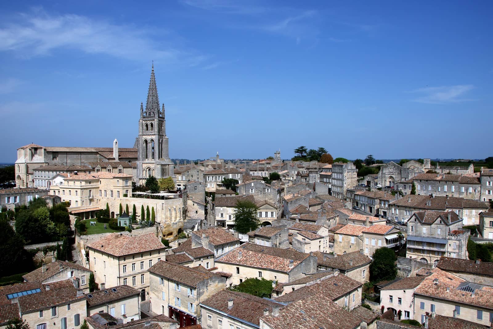 Saint Emilion - France - ON 08/26/2017 - view of the village of Saint Emilion, France