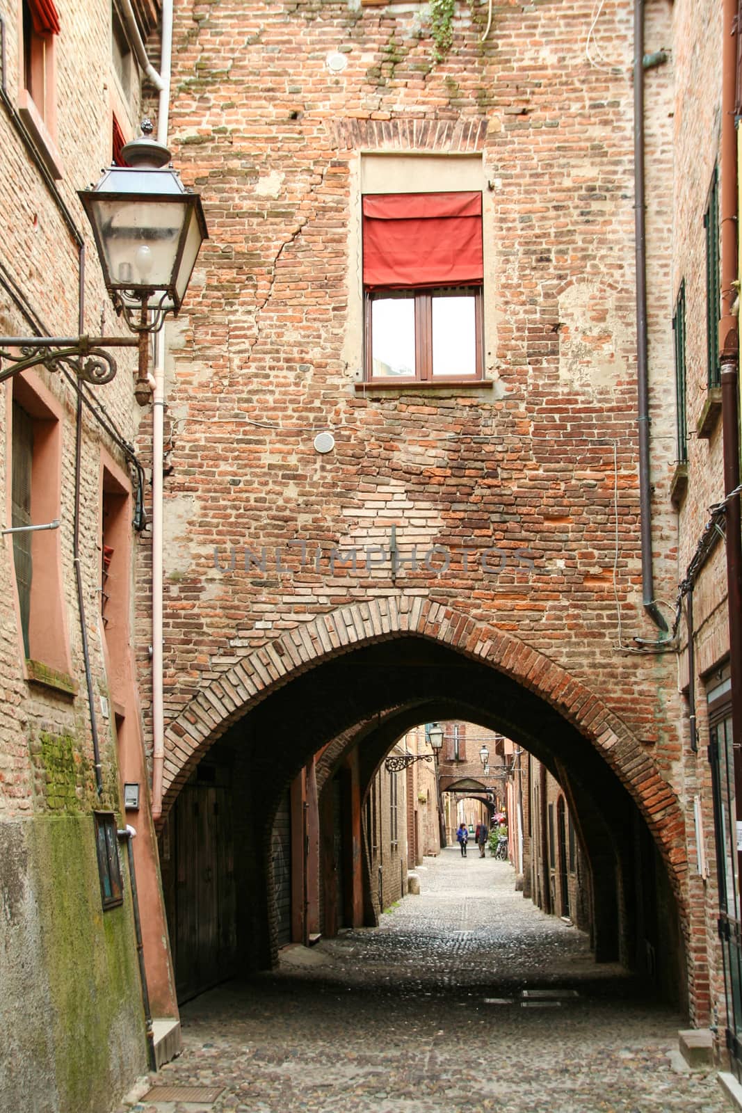 AT FERRARA - ITALY - On 03/25/2016 - The picturesque medieval Via delle Volte at Ferrara, Emilia Romagna,  Italy 