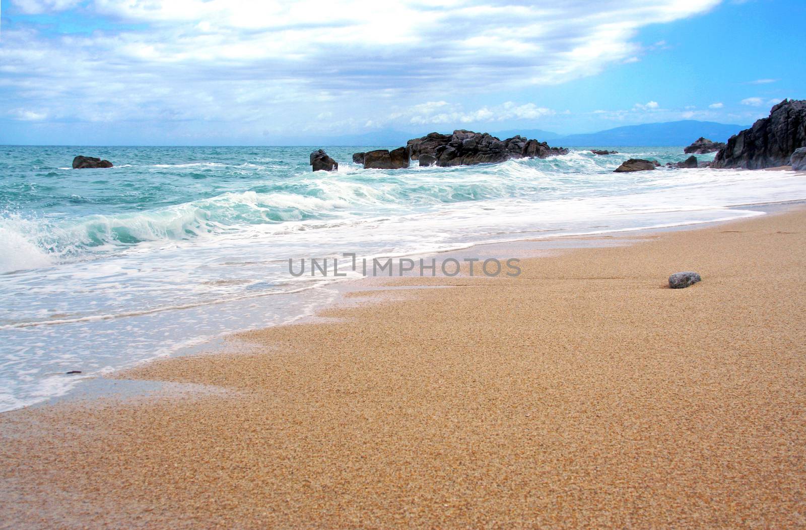 Beach and coastline of Tropea, Calabria, Italy 