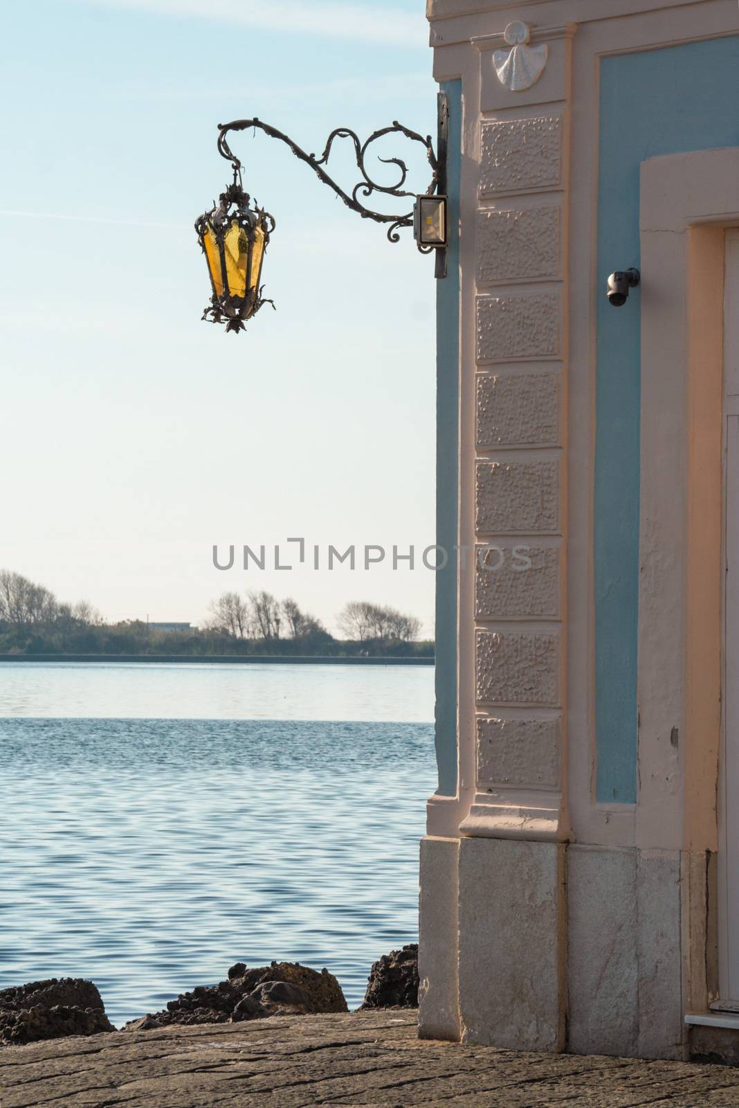 The elegant Casina Vanvitelliana on lake Fusaro, Pozzuoli, Naples, Italy