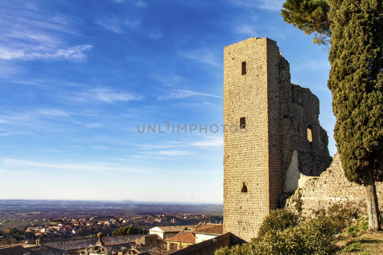 fortress of popes at Montefiascone , Viterbo, Lazio, Italy