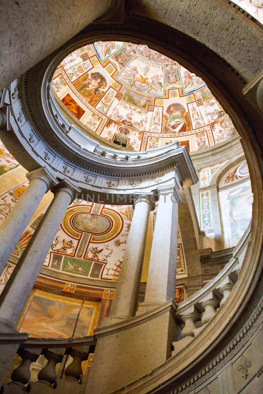 AT CAPRAROLA, Viterbo, Lazio, Italy- On 12/40/2016 - royal staircase of  Palazzo Farnese 