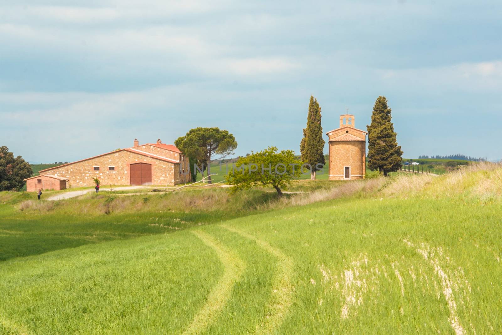 AT SAN QUIRICO D'ORCIA - ON 04/25/2017 - The little church of Vitaleta in Val d'Orcia, Siena, Italy 