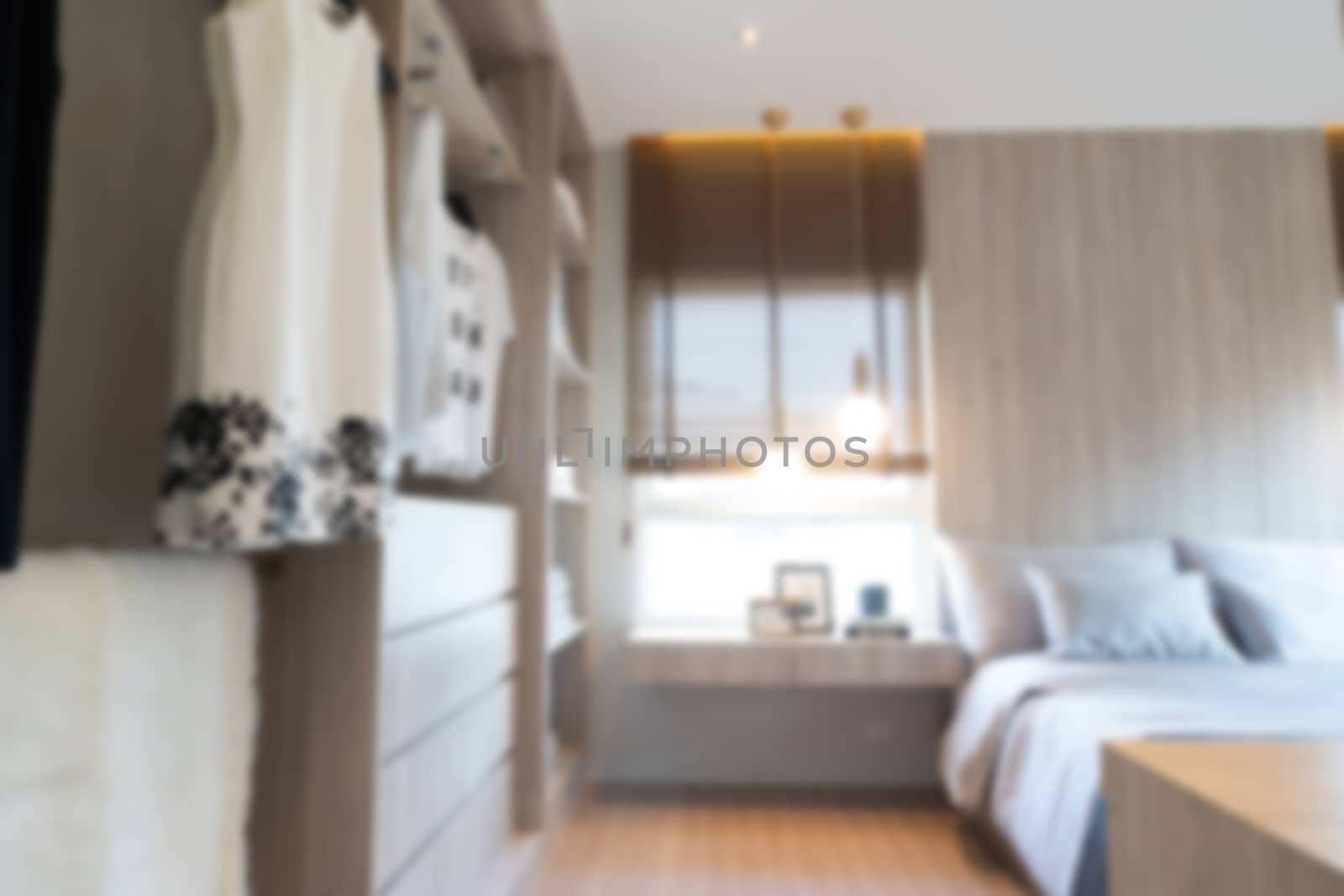 Interior bedroom. Beauty house design, blurred. by littlekop