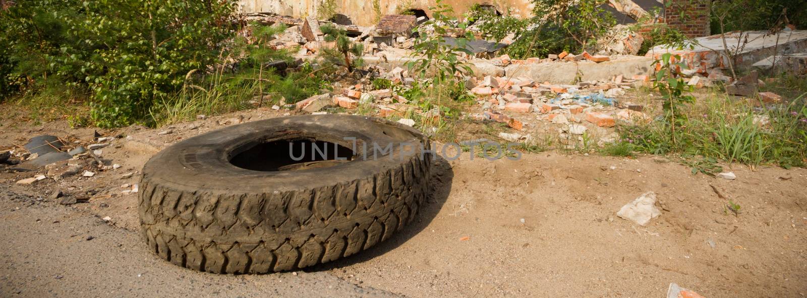 ruins of a very heavily polluted industrial factory, industrial series