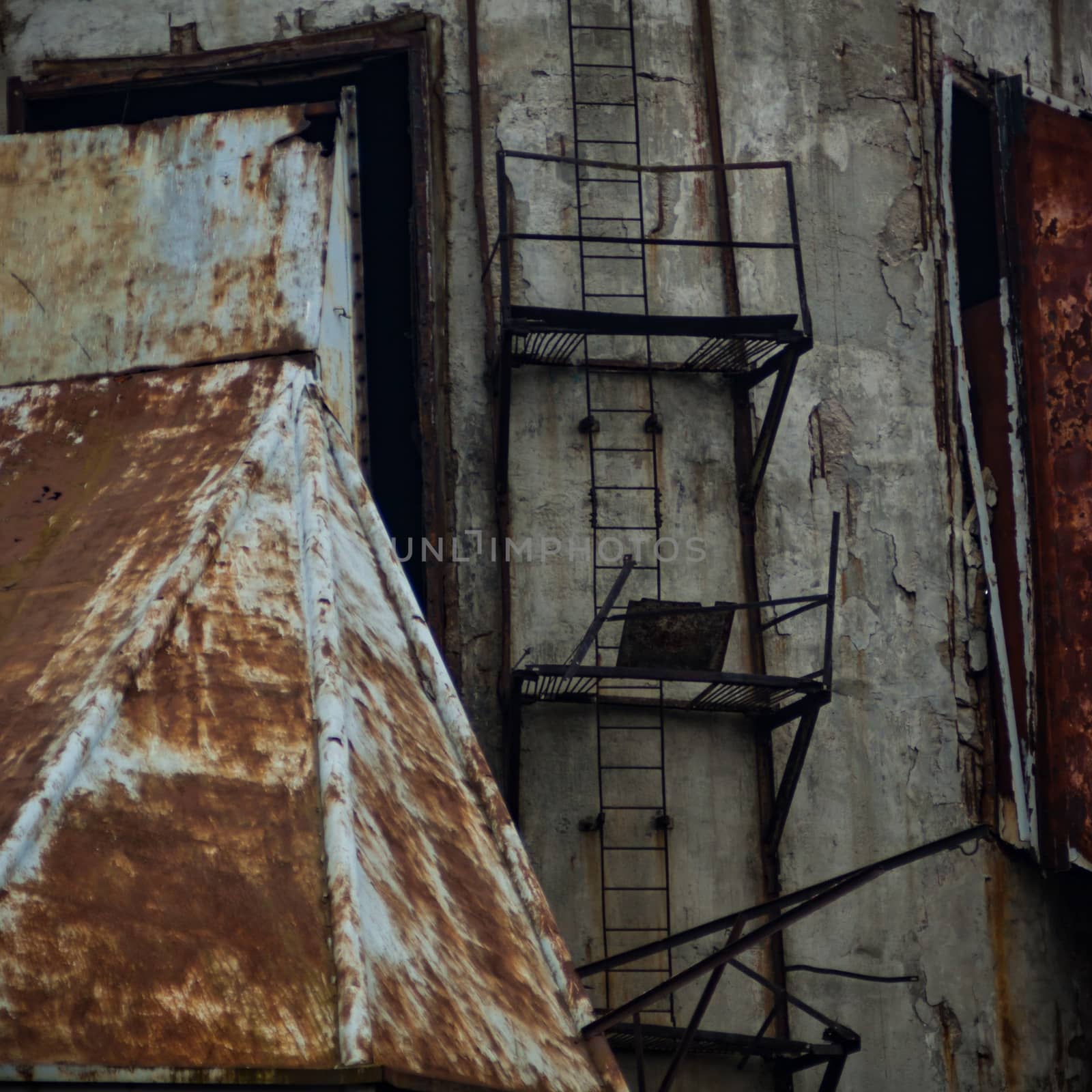 ruins of a very heavily polluted industrial factory, industrial series