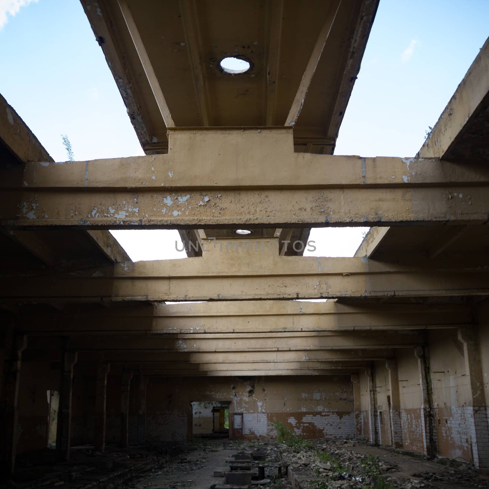 ruins of a very heavily polluted industrial factory, industrial series