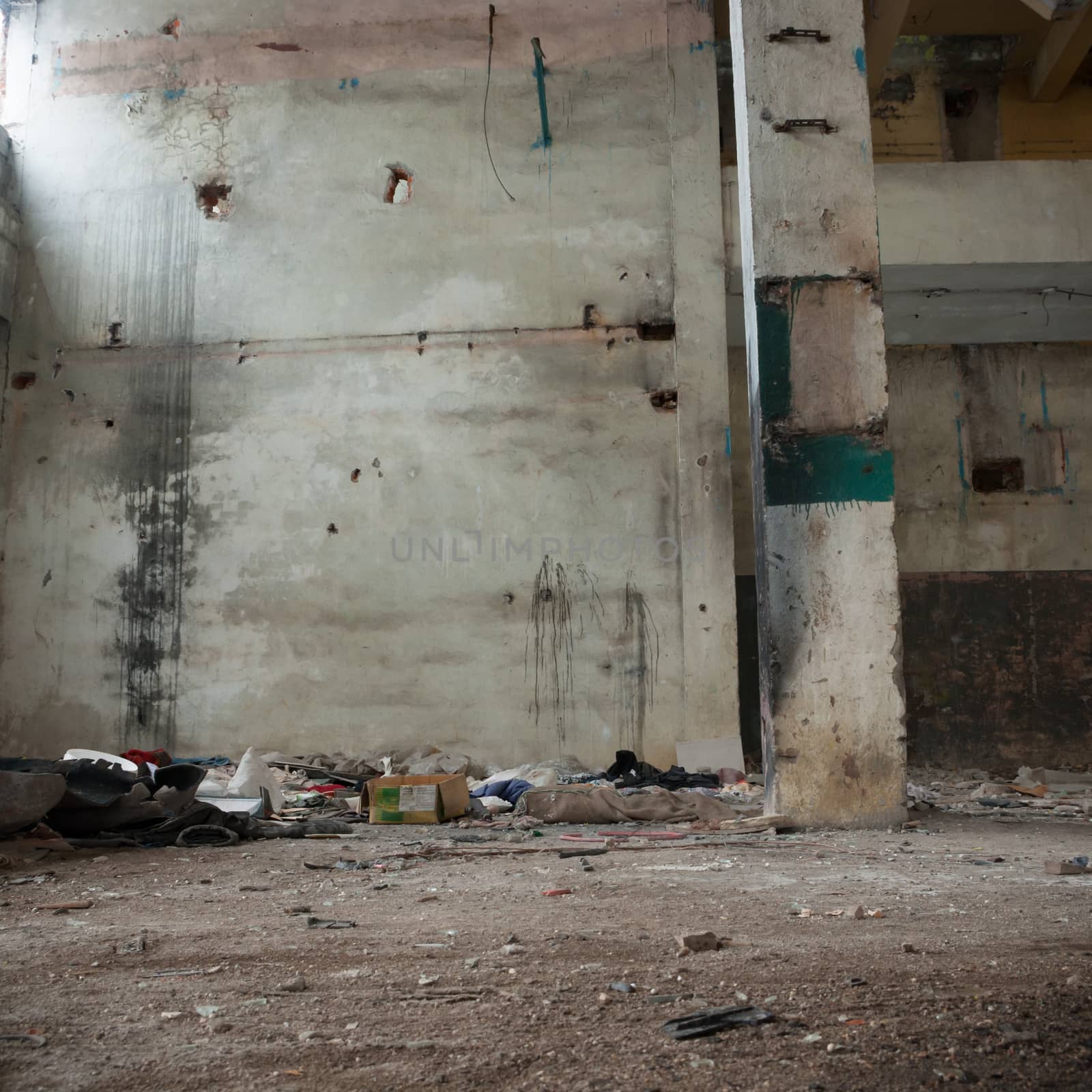 ruins of a very heavily polluted industrial factory, industrial series