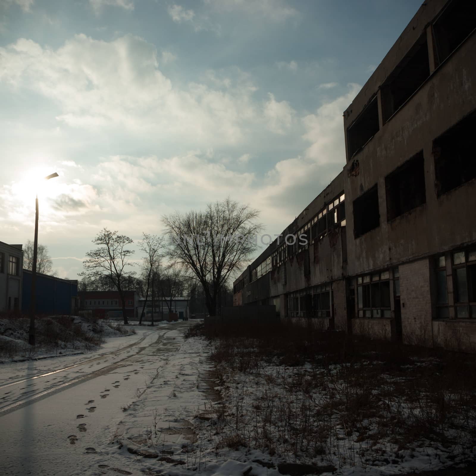 ruins of a very heavily polluted industrial factory, industrial series