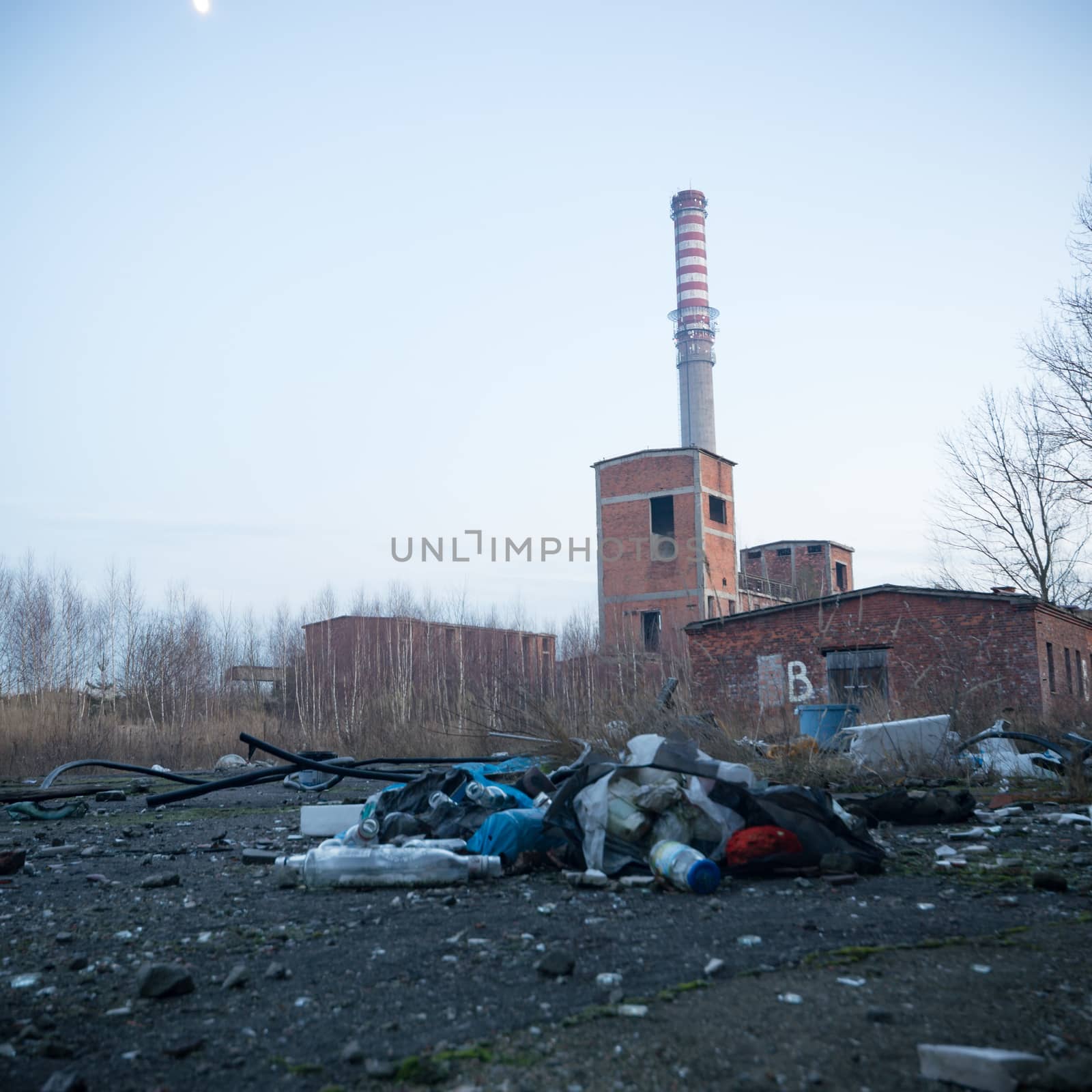 ruins of a very heavily polluted industrial factory, industrial series