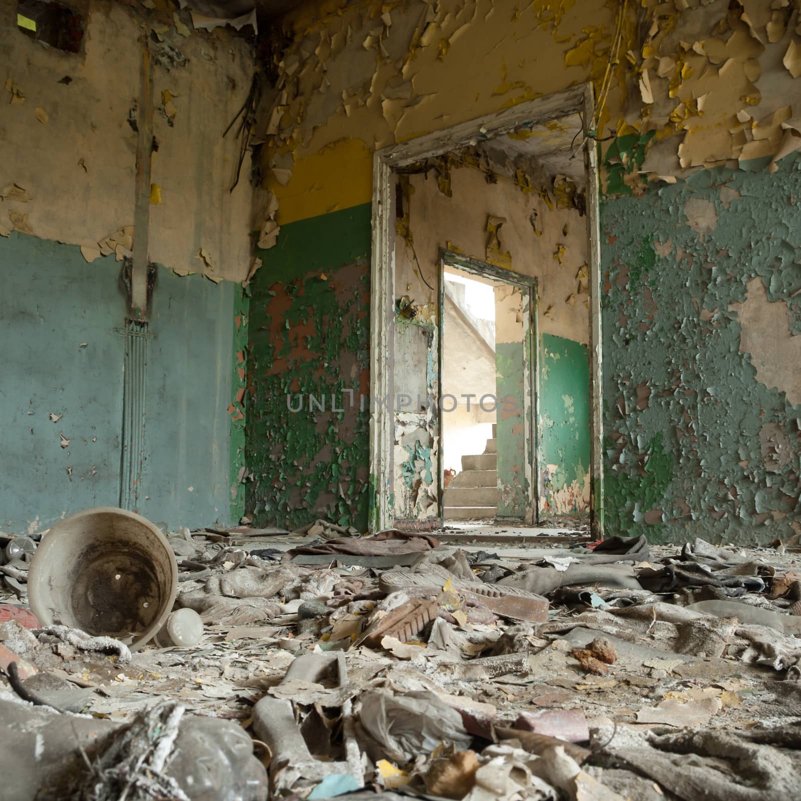 ruins of a very heavily polluted industrial factory, industrial series