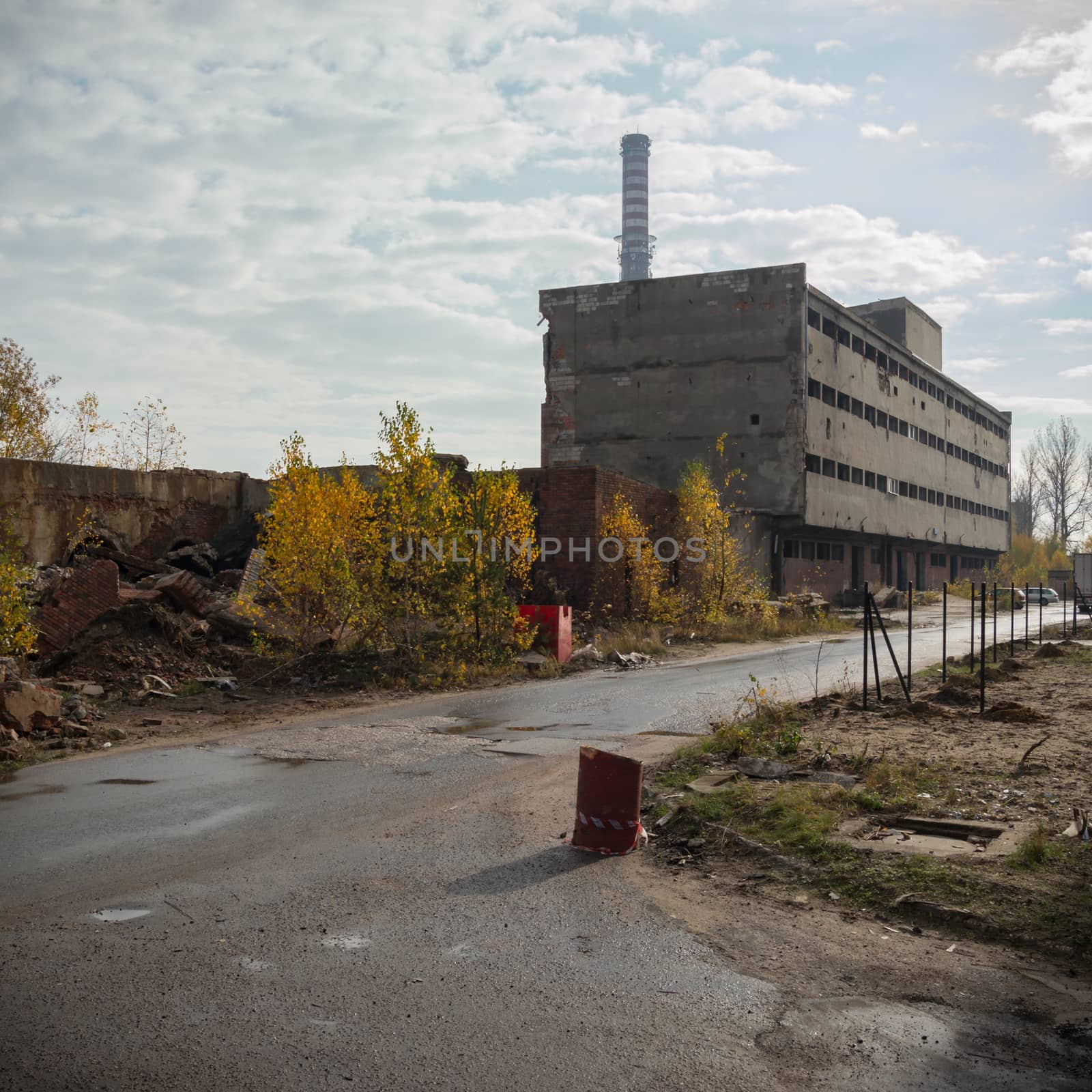 ruins of a very heavily polluted industrial factory, industrial series