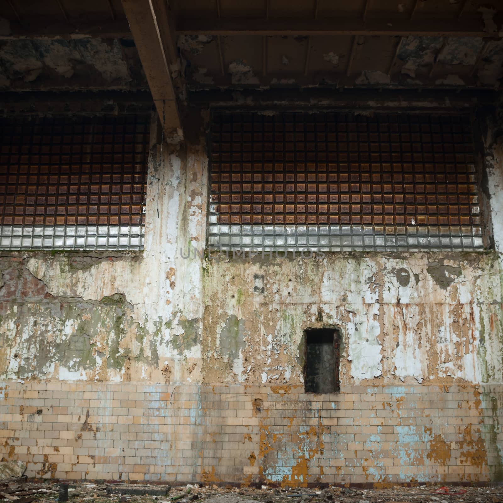 ruins of a very heavily polluted industrial factory, industrial series