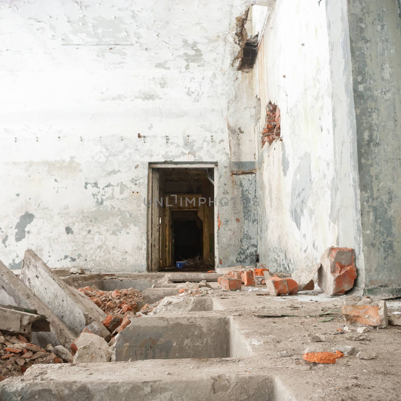 ruins of a very heavily polluted industrial factory, industrial series