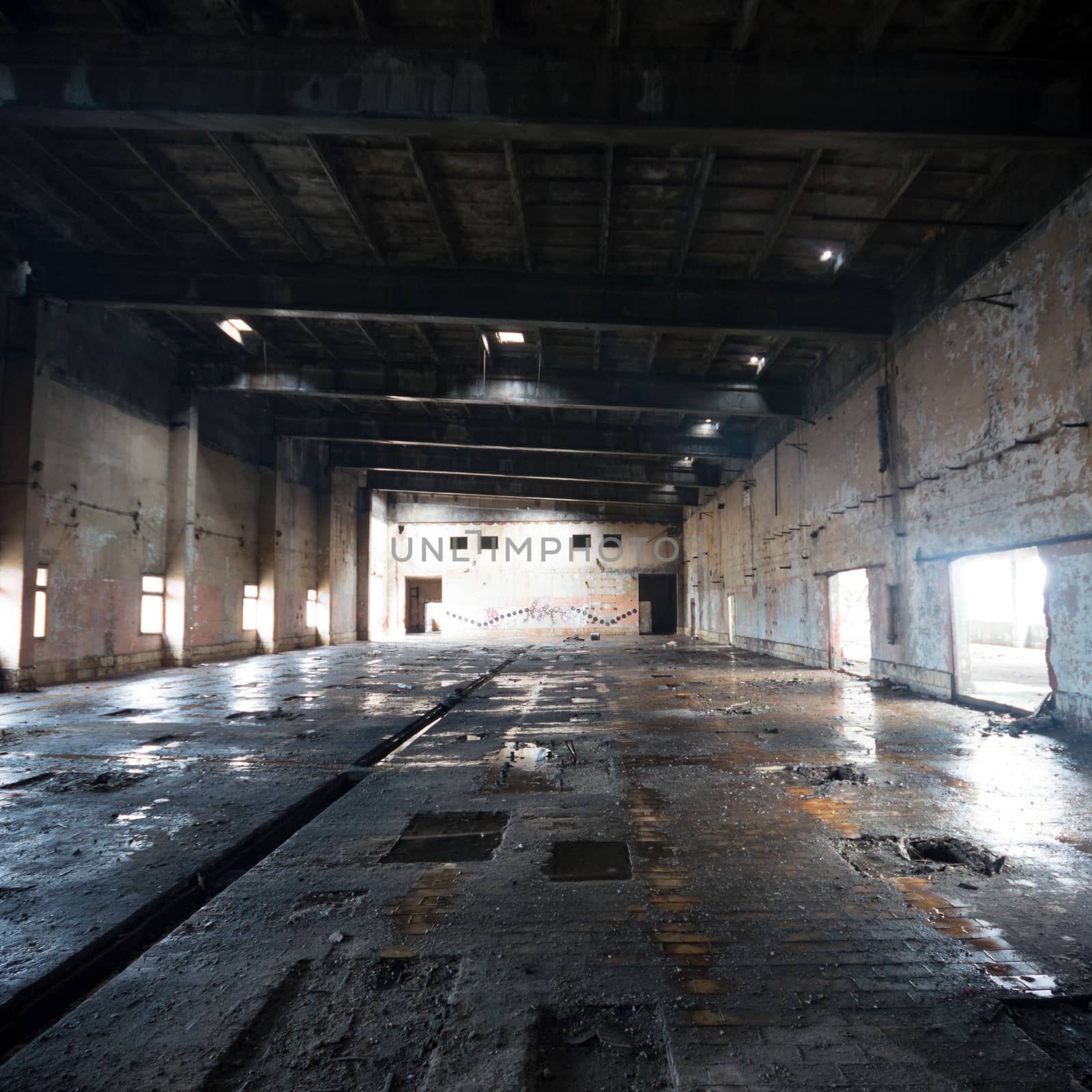 ruins of a very heavily polluted industrial factory, industrial series