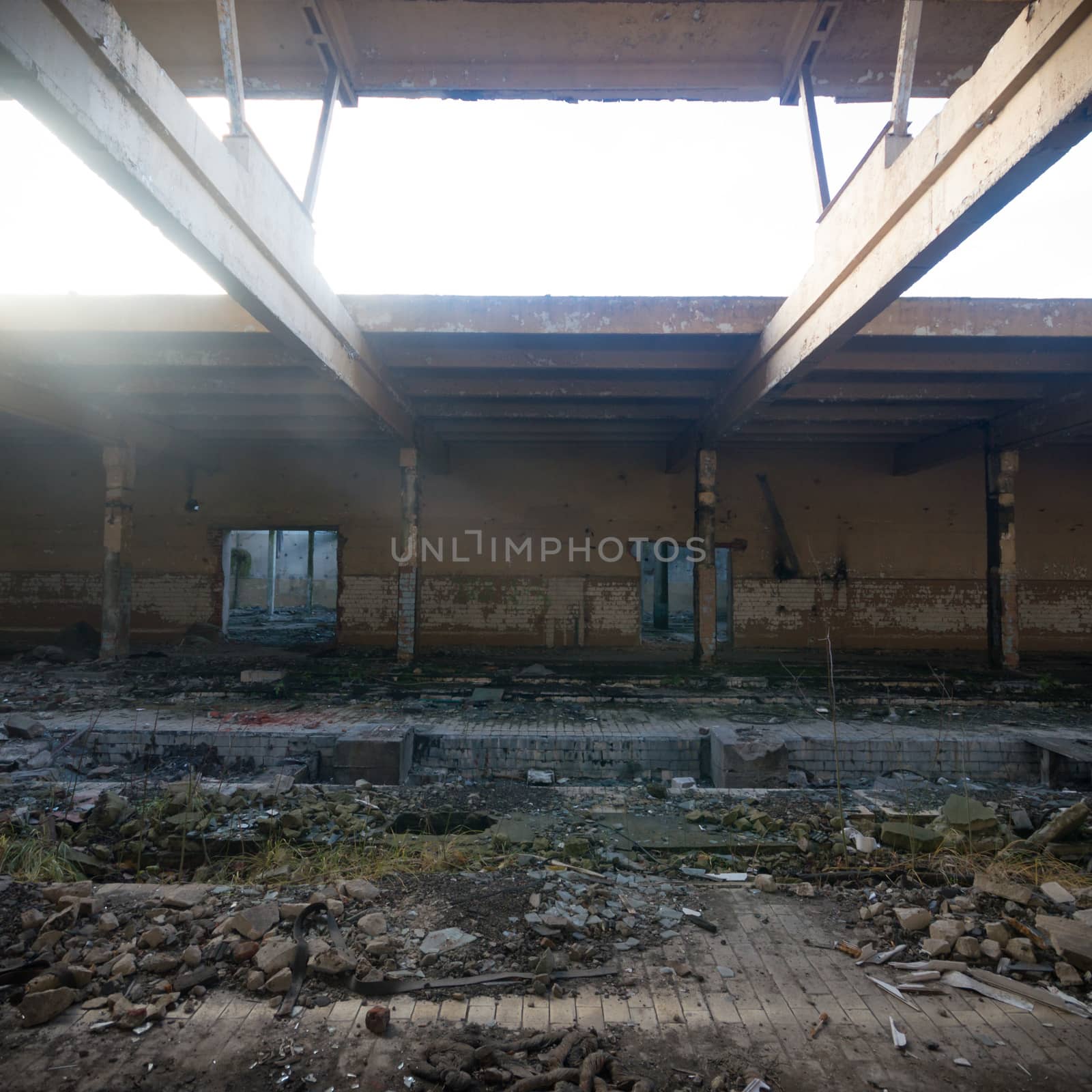 ruins of a very heavily polluted industrial factory, industrial series