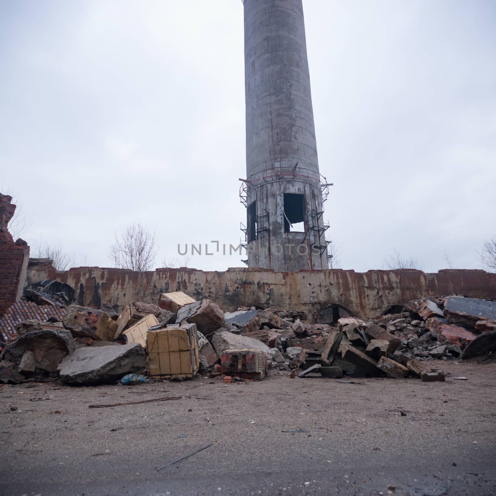 ruins of a very heavily polluted industrial factory, industrial series