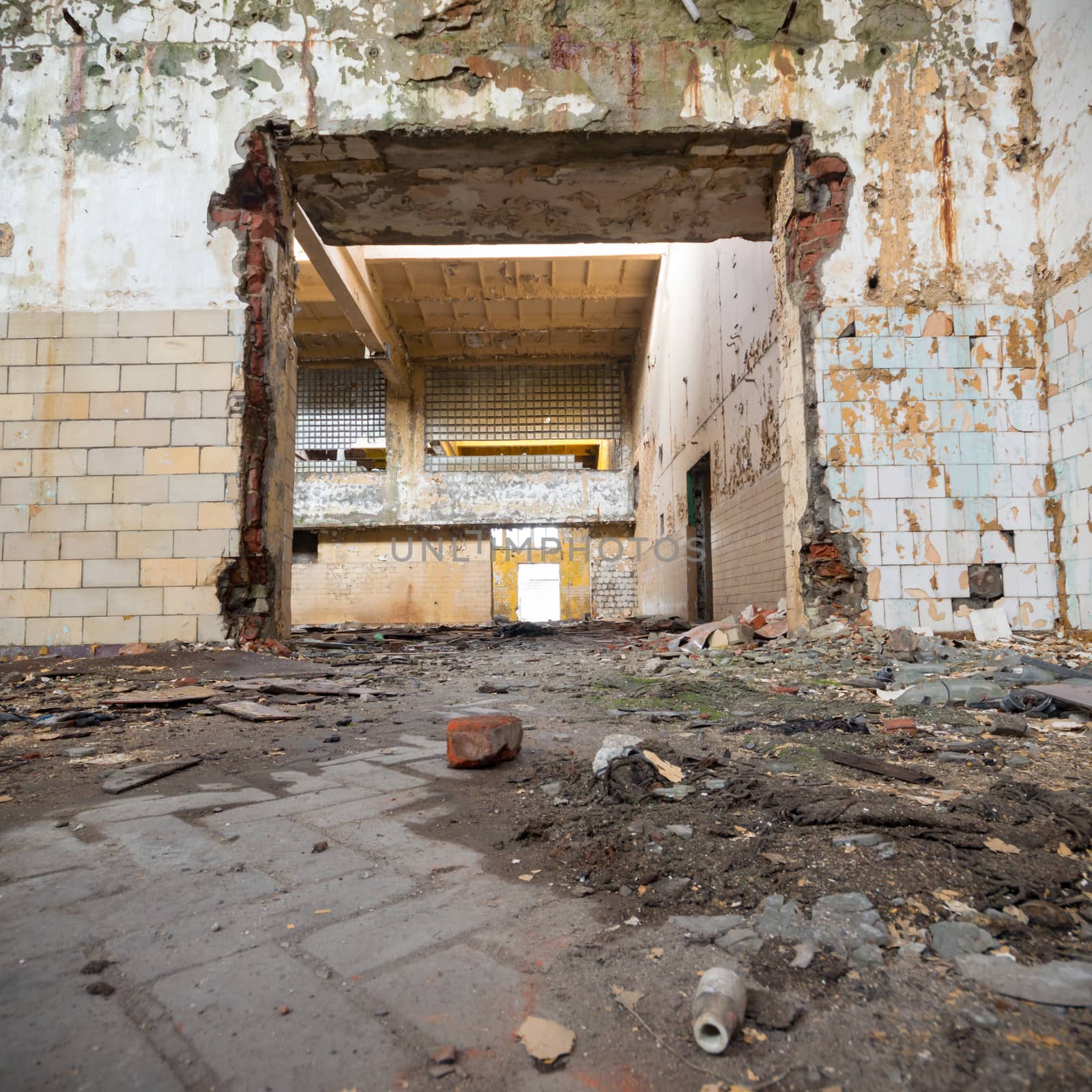 ruins of a very heavily polluted industrial factory, industrial series