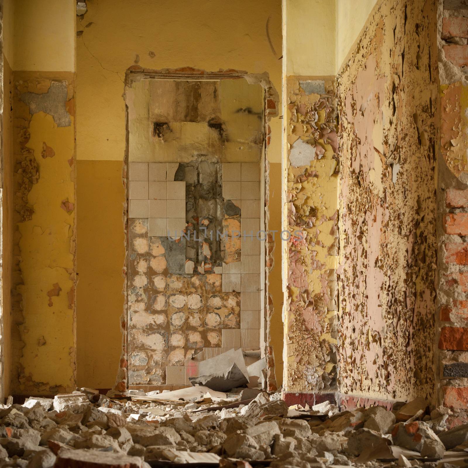 ruins of a very heavily polluted industrial factory, industrial series