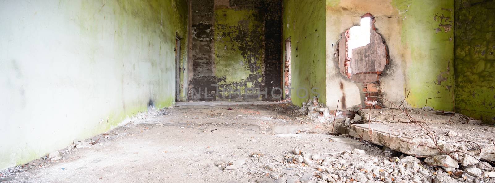 ruins of a very heavily polluted industrial factory, industrial series