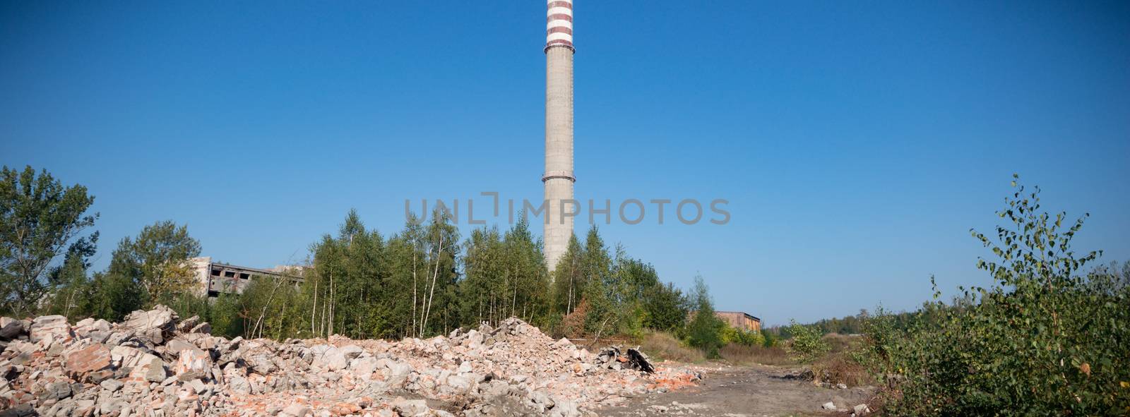 ruins of a very heavily polluted industrial factory, industrial series