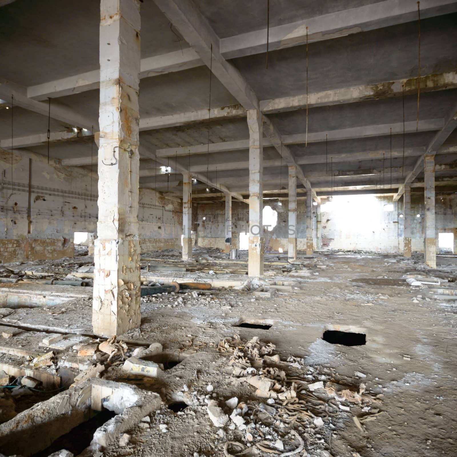 ruins of a very heavily polluted industrial factory, industrial series