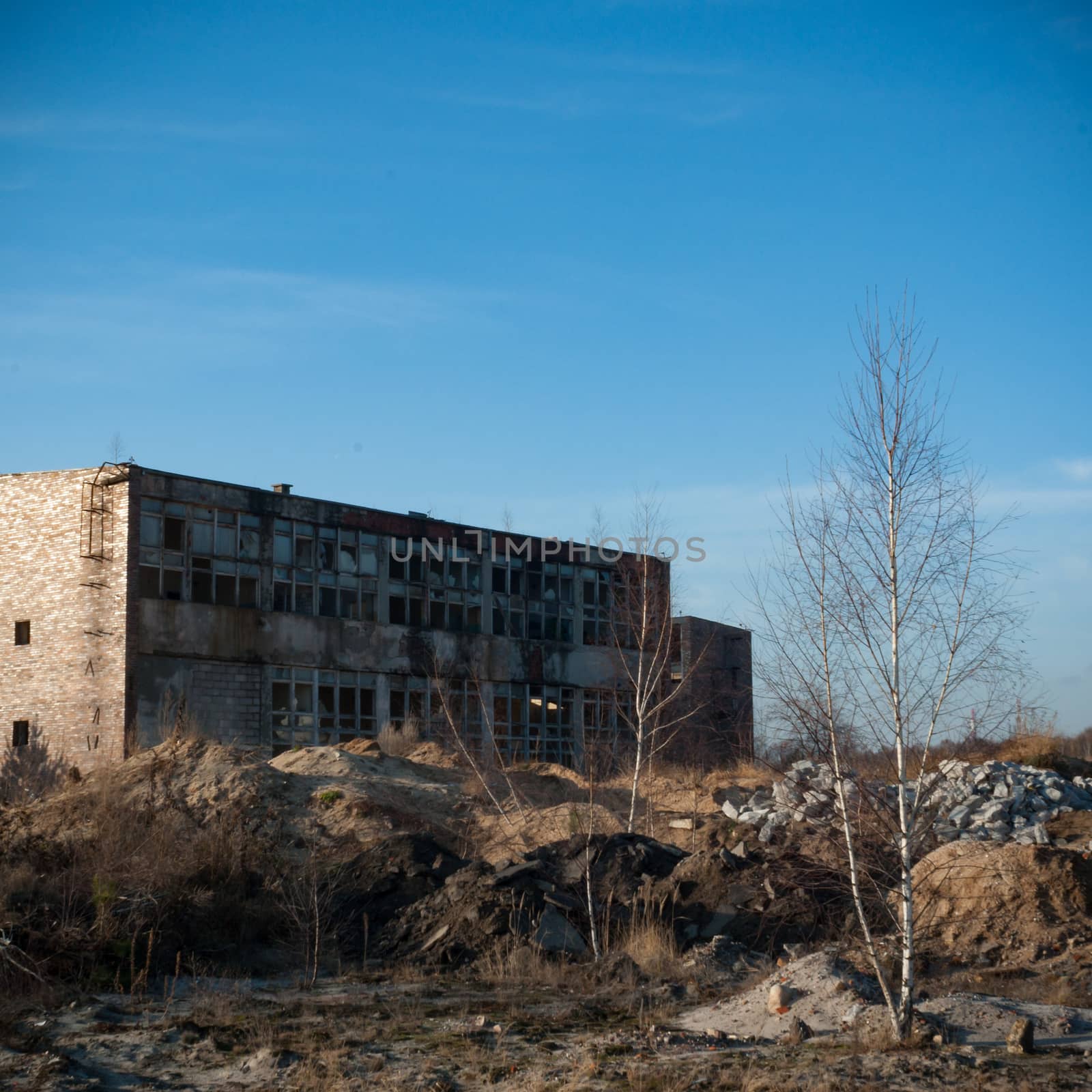 ruins of a very heavily polluted industrial factory, industrial series