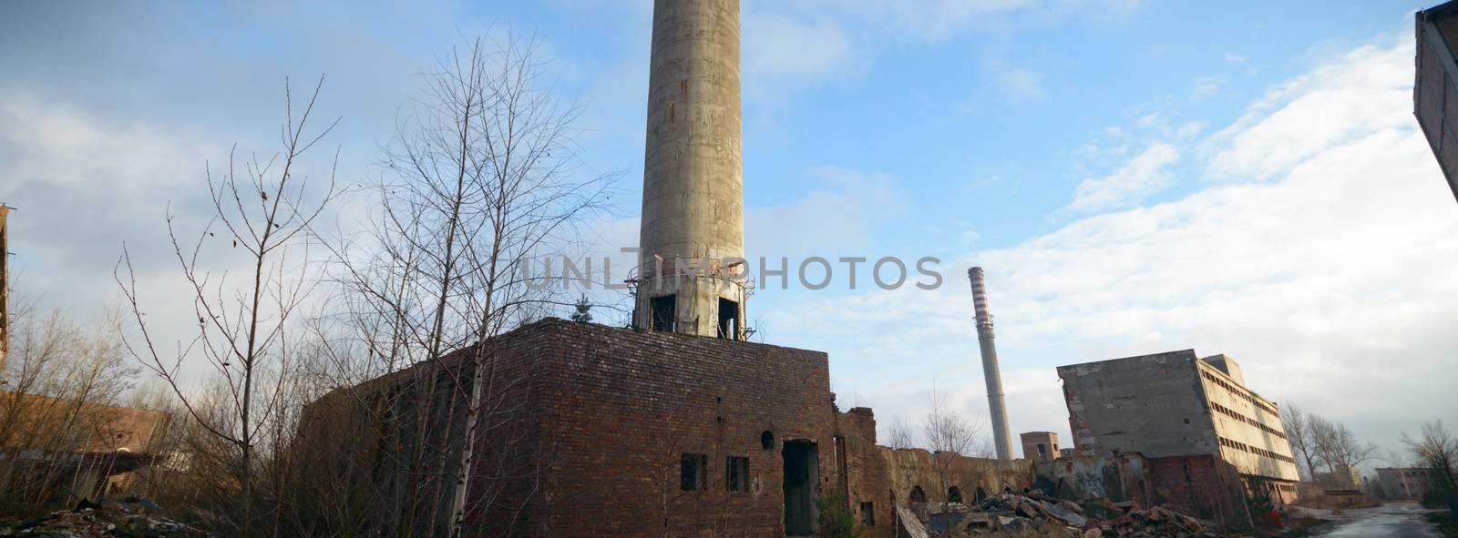 ruins of a very heavily polluted industrial factory, industrial series