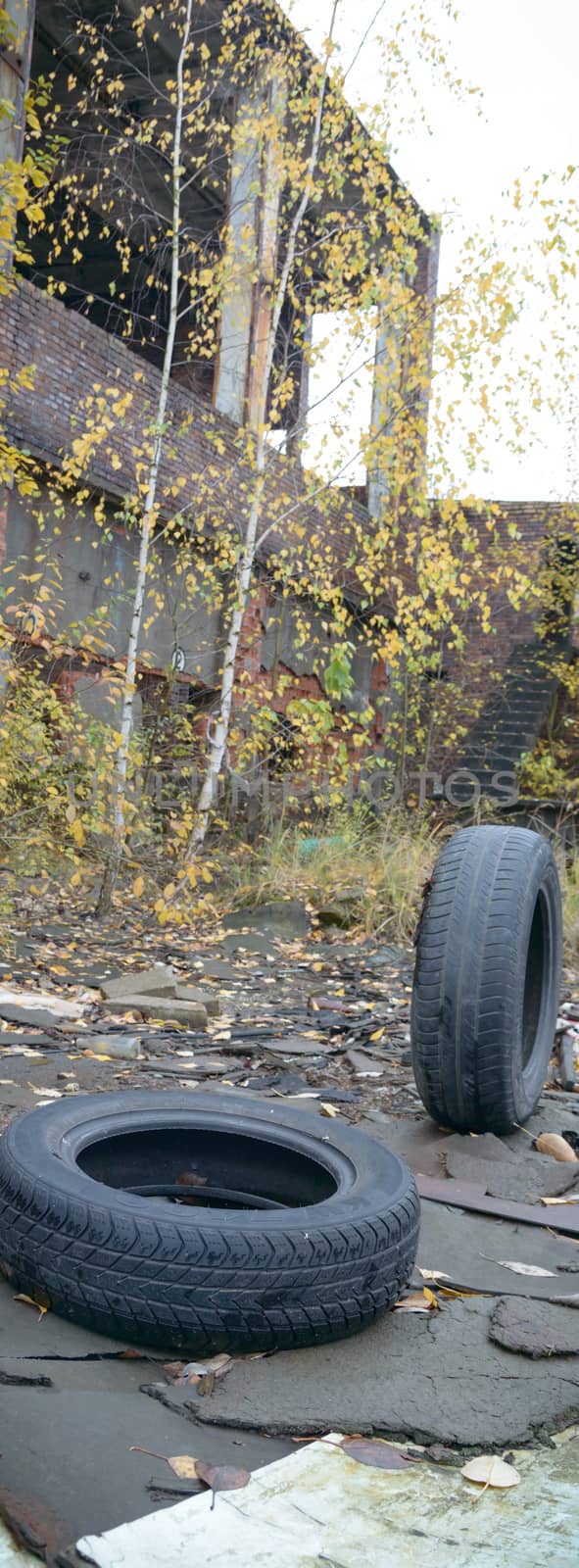 ruins of a very heavily polluted industrial factory, industrial series