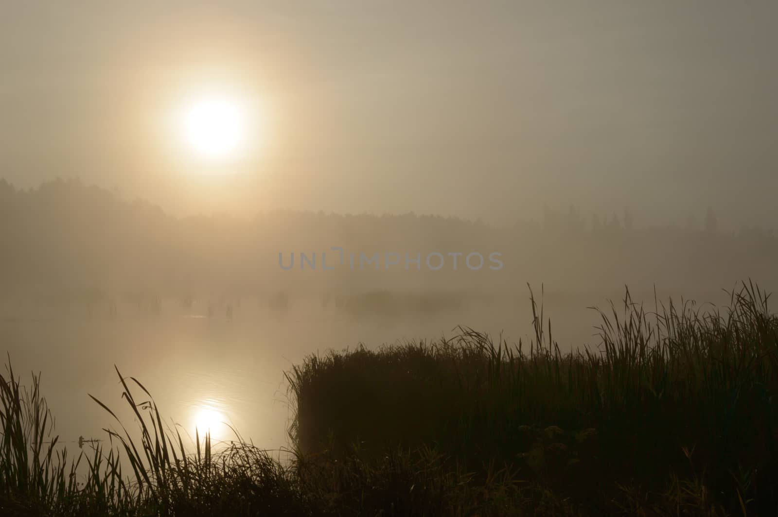 blue lake with cloudy sky, nature series