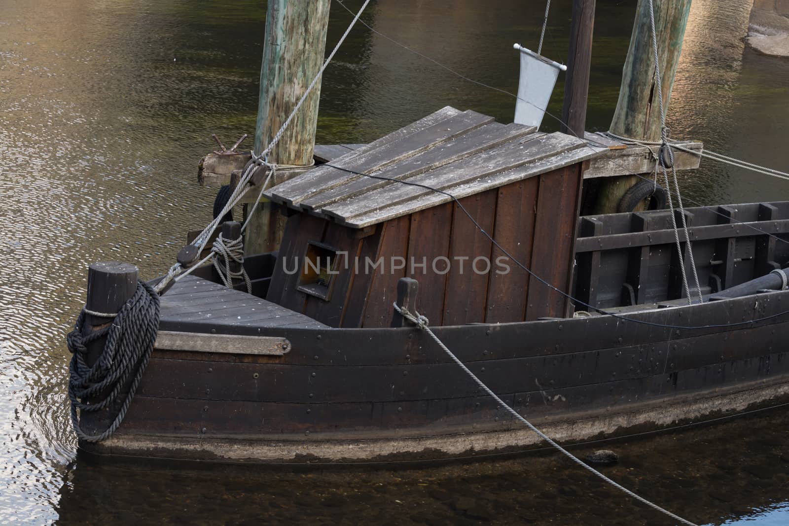 Historic harbor region Lüneburg with the ships salt Ewer and the salt Prahm, Lower Saxony Germany
