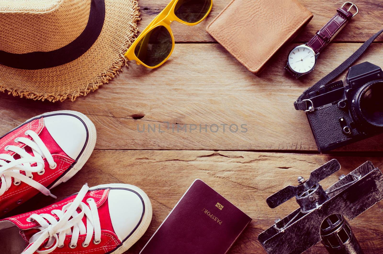 Travel accessories costumes. Passports, luggage, The cost of tra by photobyphotoboy