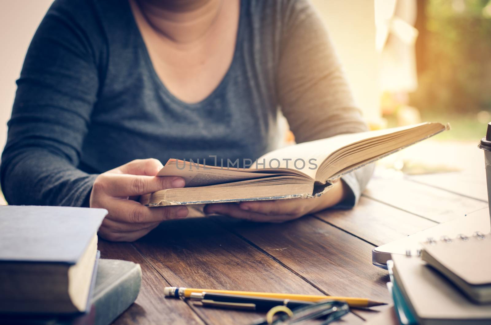 woman reading a book 