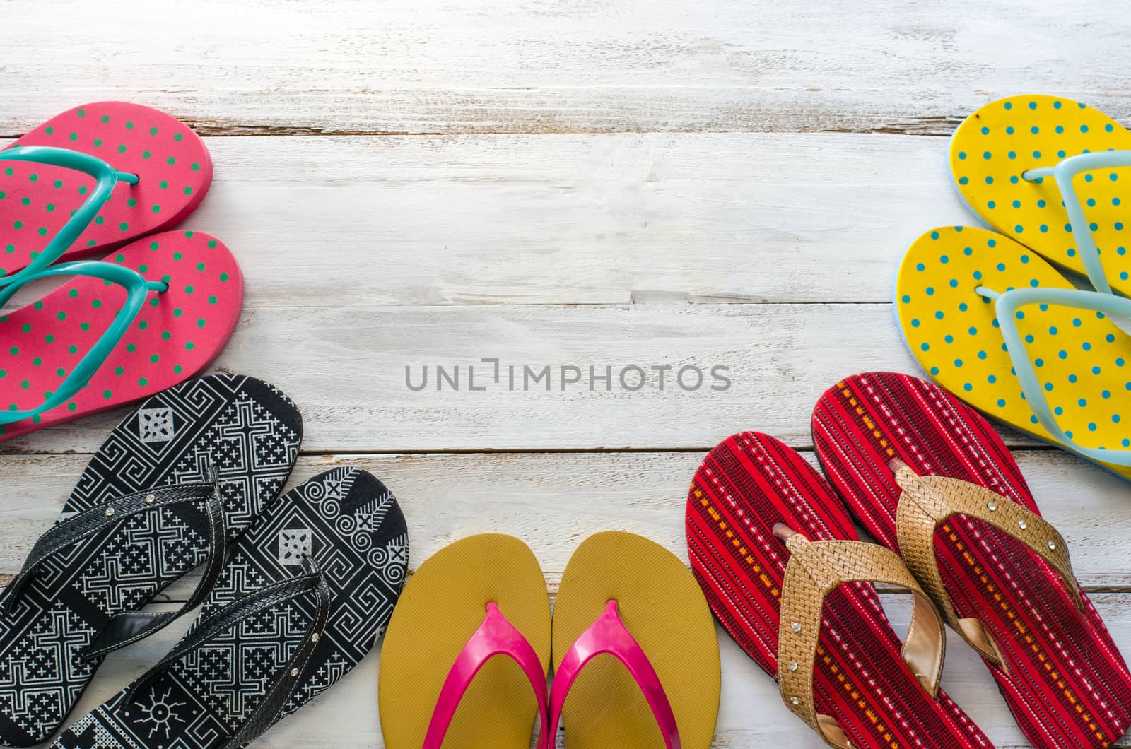 sandal various styles on a wooden floor - lifestyles.