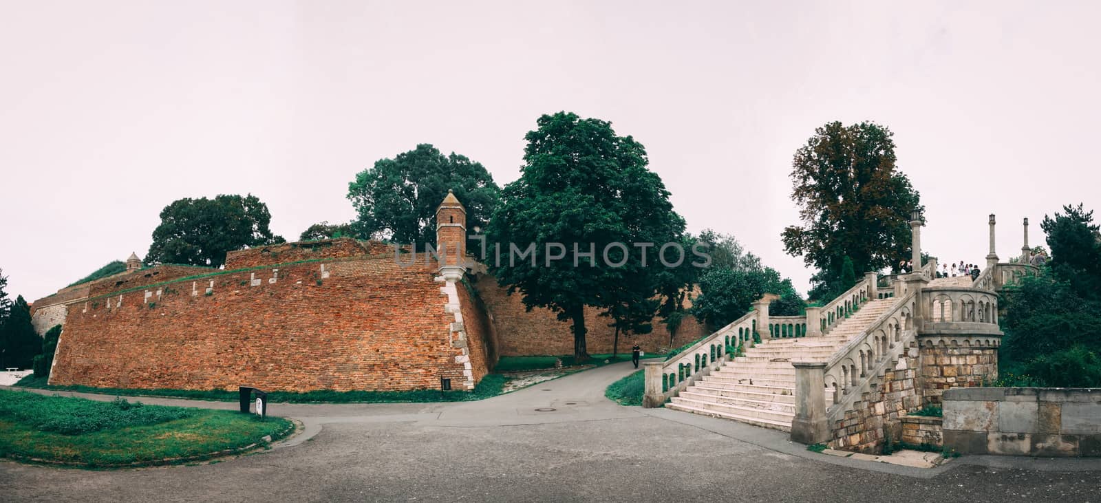 Belgrade, Serbia - 07/17/2018.  Belgrade Fortress in a cloudy summer day