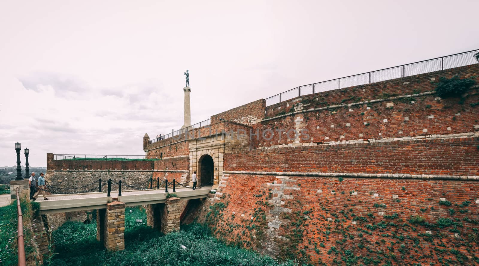 Belgrade, Serbia - 07/17/2018.  Belgrade Fortress in a cloudy summer day