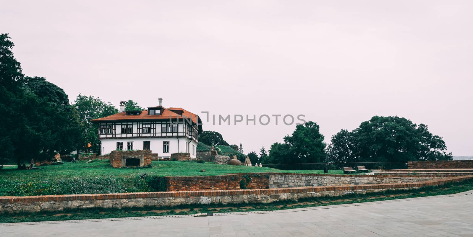 Belgrade, Serbia - 07/17/2018.  Belgrade Fortress in a cloudy summer day