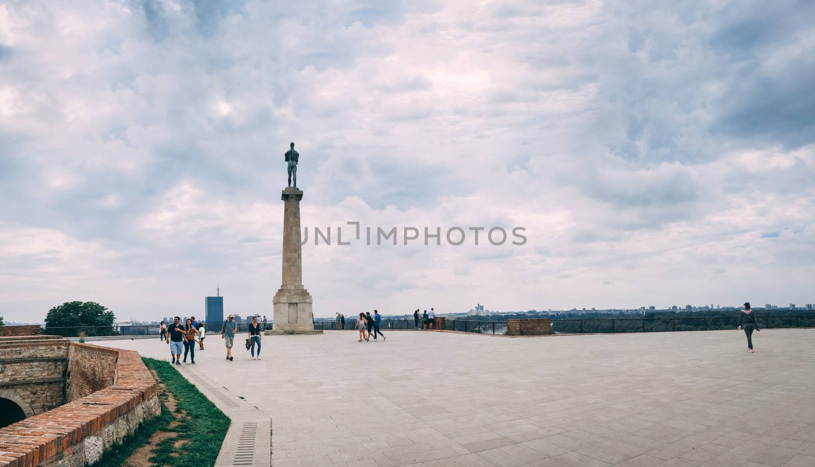 Belgrade, Serbia - 07/17/2018.  Pobednik or Monument to the Winner in the Belgrade Fortress