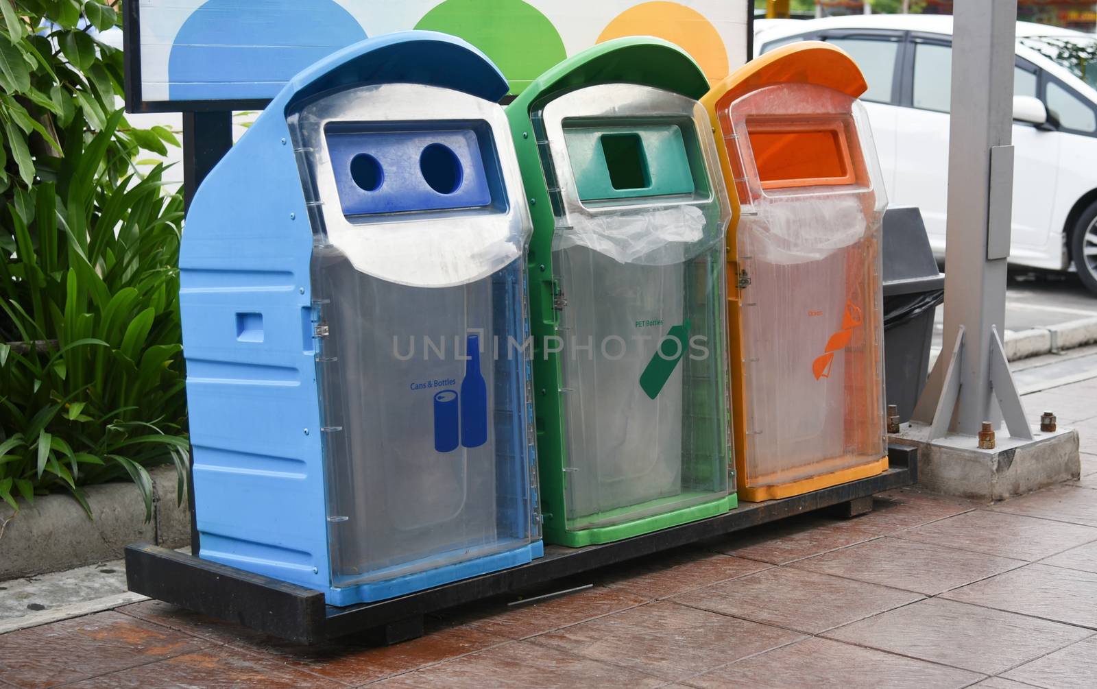 Recycle bin to separate waste before disposing. by photobyphotoboy