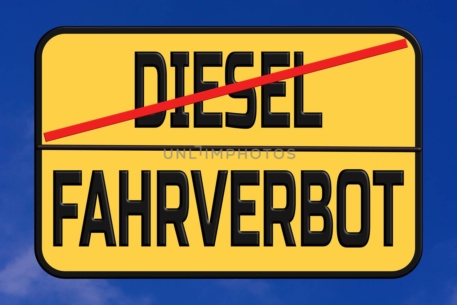Diesel driving ban in the city street sign - in German     by JFsPic