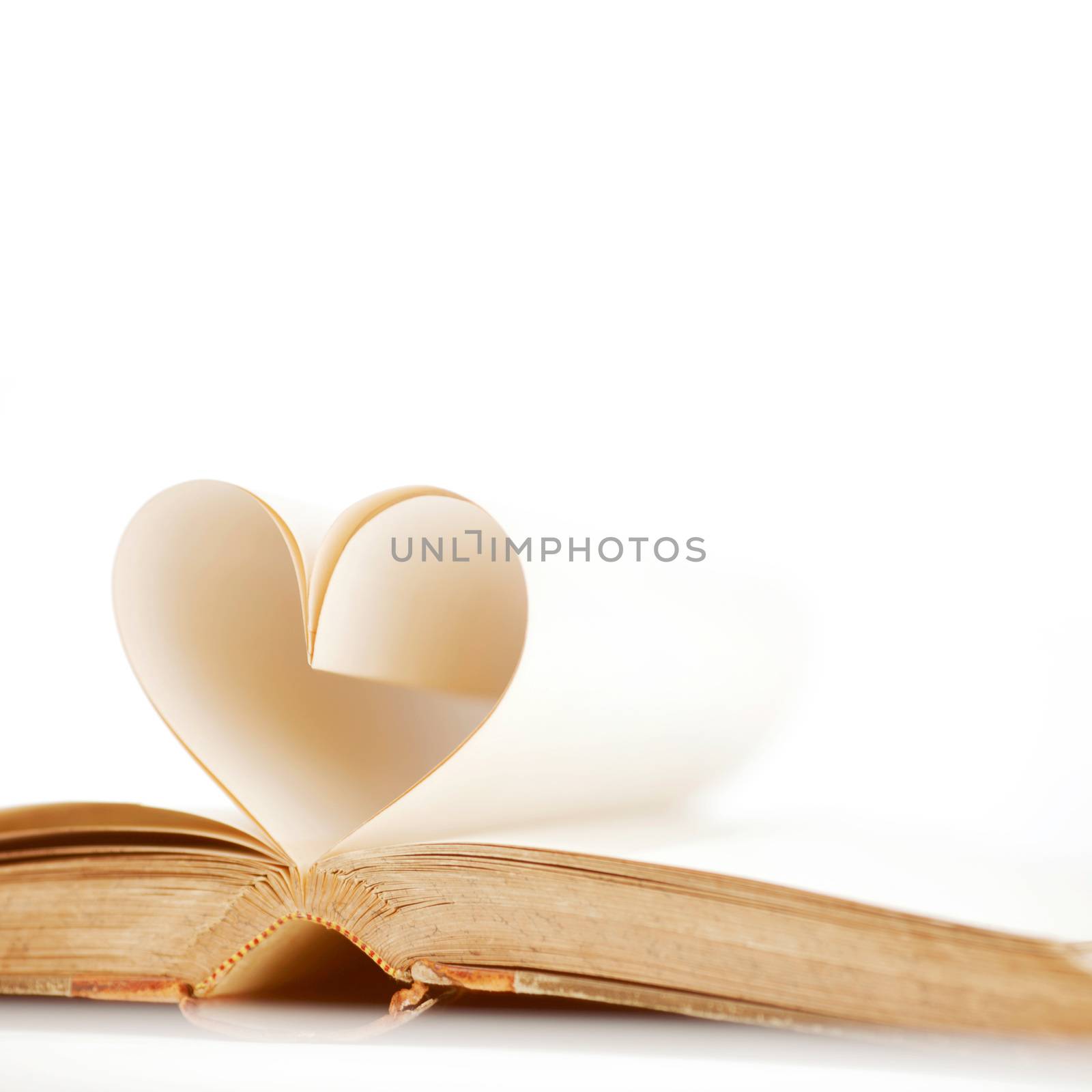 Heart made from book pages, love reading, Valentines day concept