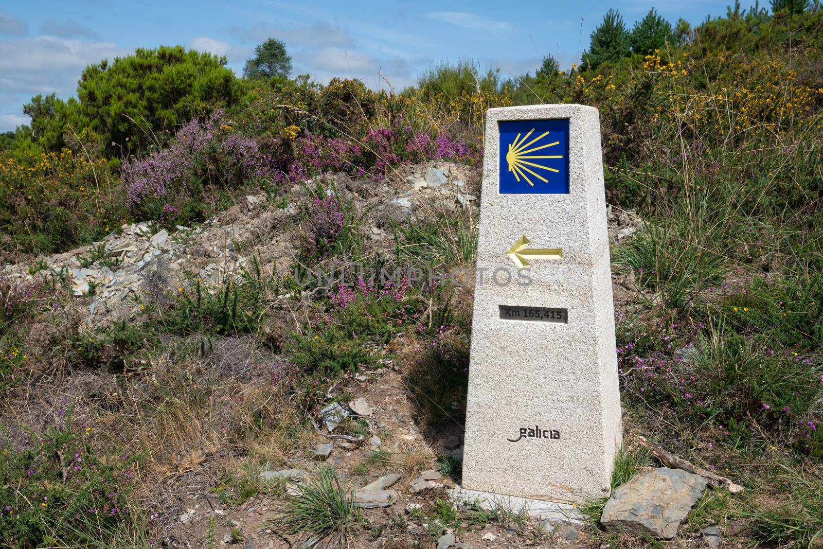Waymark along the Camino Primitivo, Spain, Europe