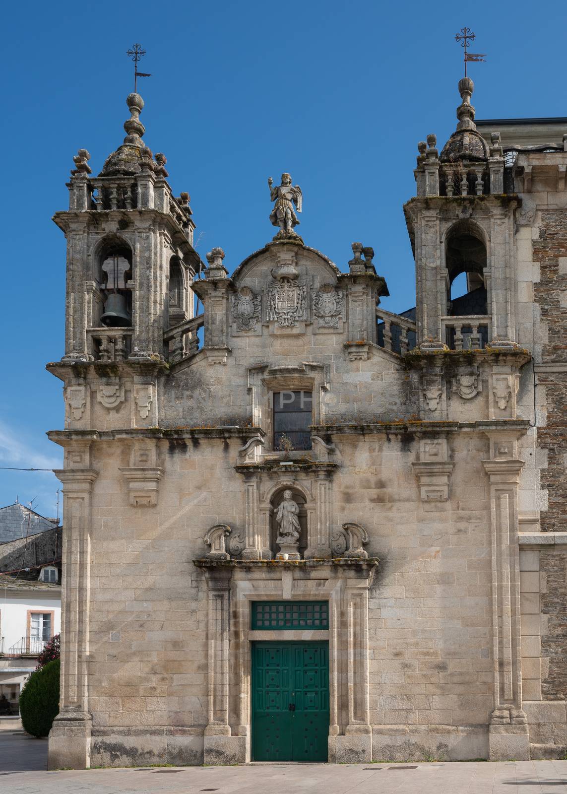 Close-up of the Igrexa de San Froilan, famous place of Lugo, Camino de Santiago, Galicia, Spain 