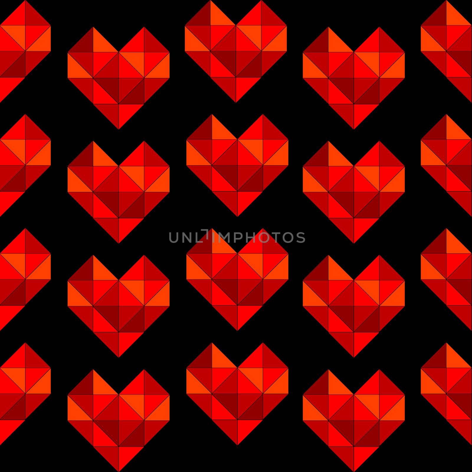 Geometrical hearts made of triangle seamless background by hibrida13