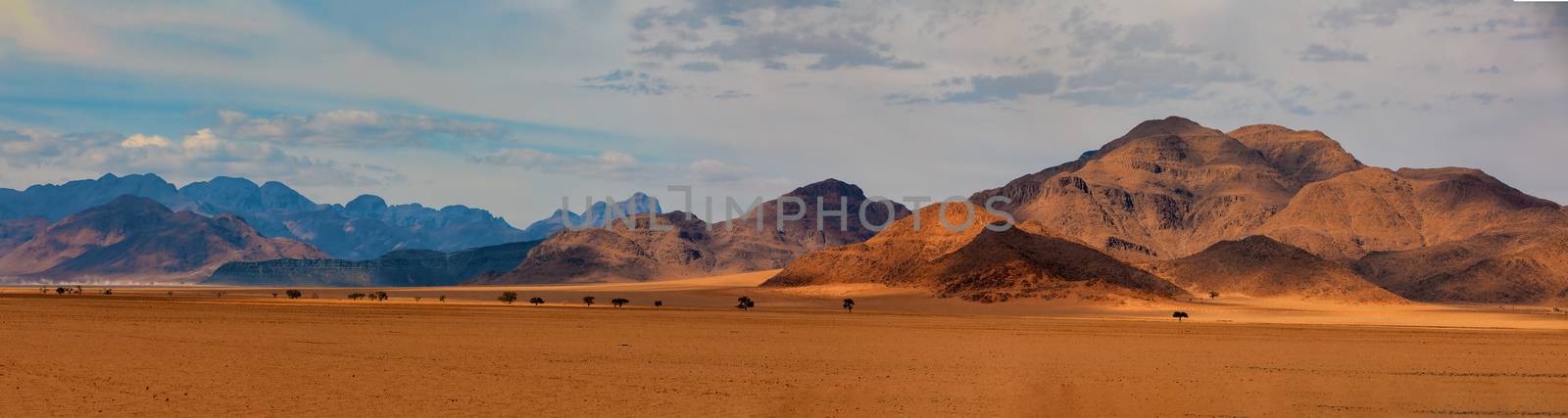 fantastic central Namibia desert landscape, traditional african scenery