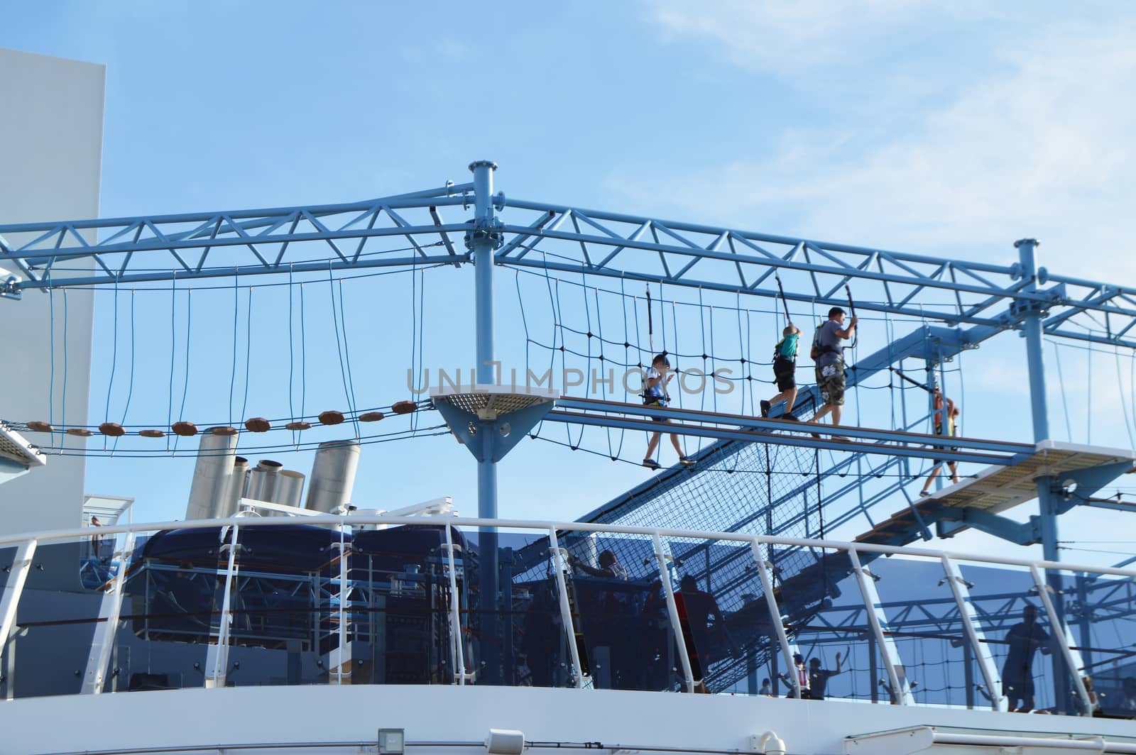 Rope amusement Park on the upper deck of the cruise liner MSC Meraviglia, October 09, 2018.