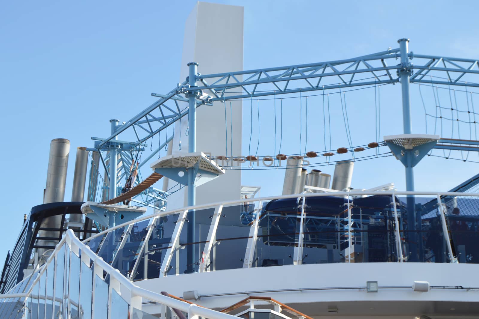 Rope amusement Park on the upper deck of the cruise liner MSC Meraviglia, October 09, 2018.