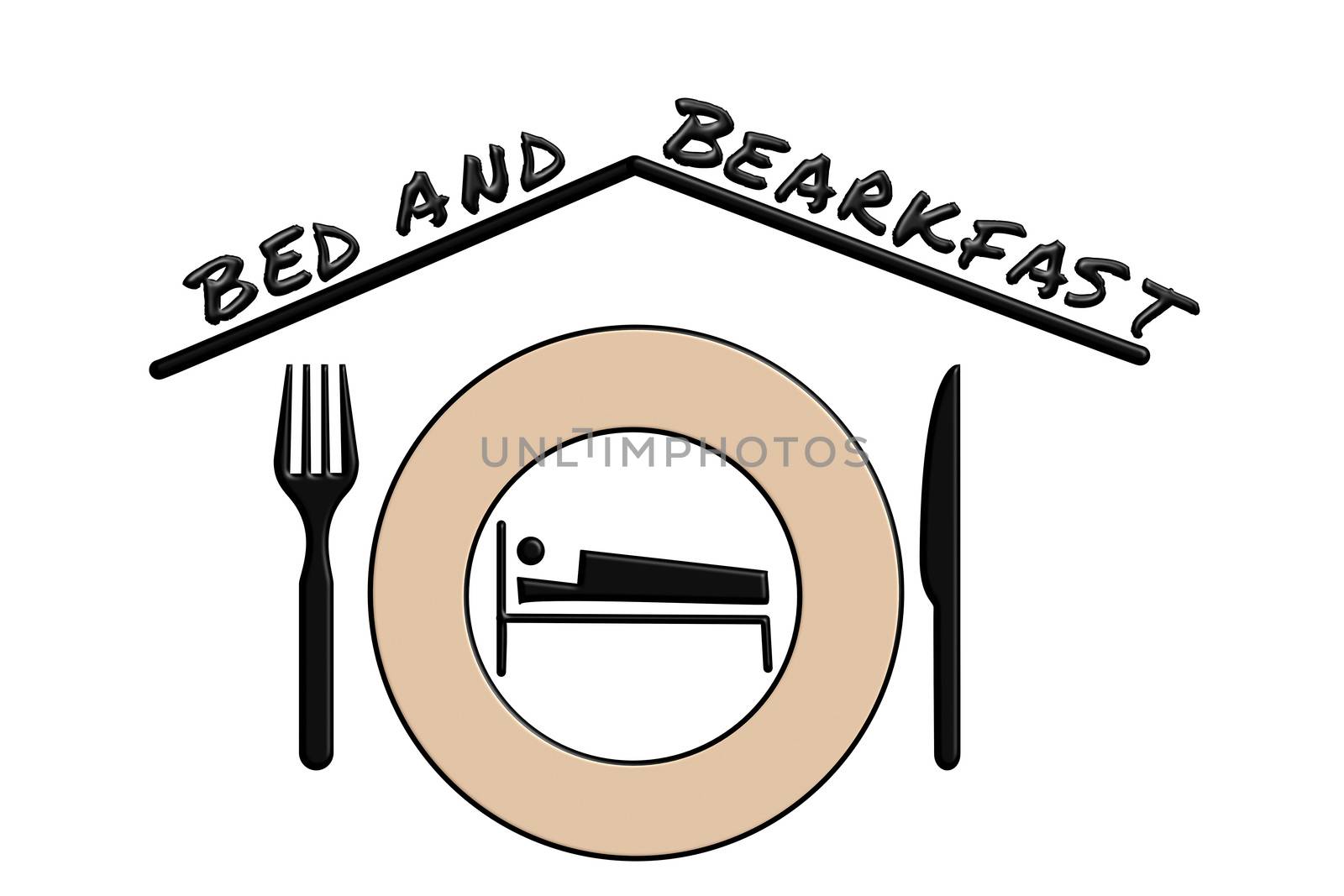 Bed and Breakfast symbol icon or logo template