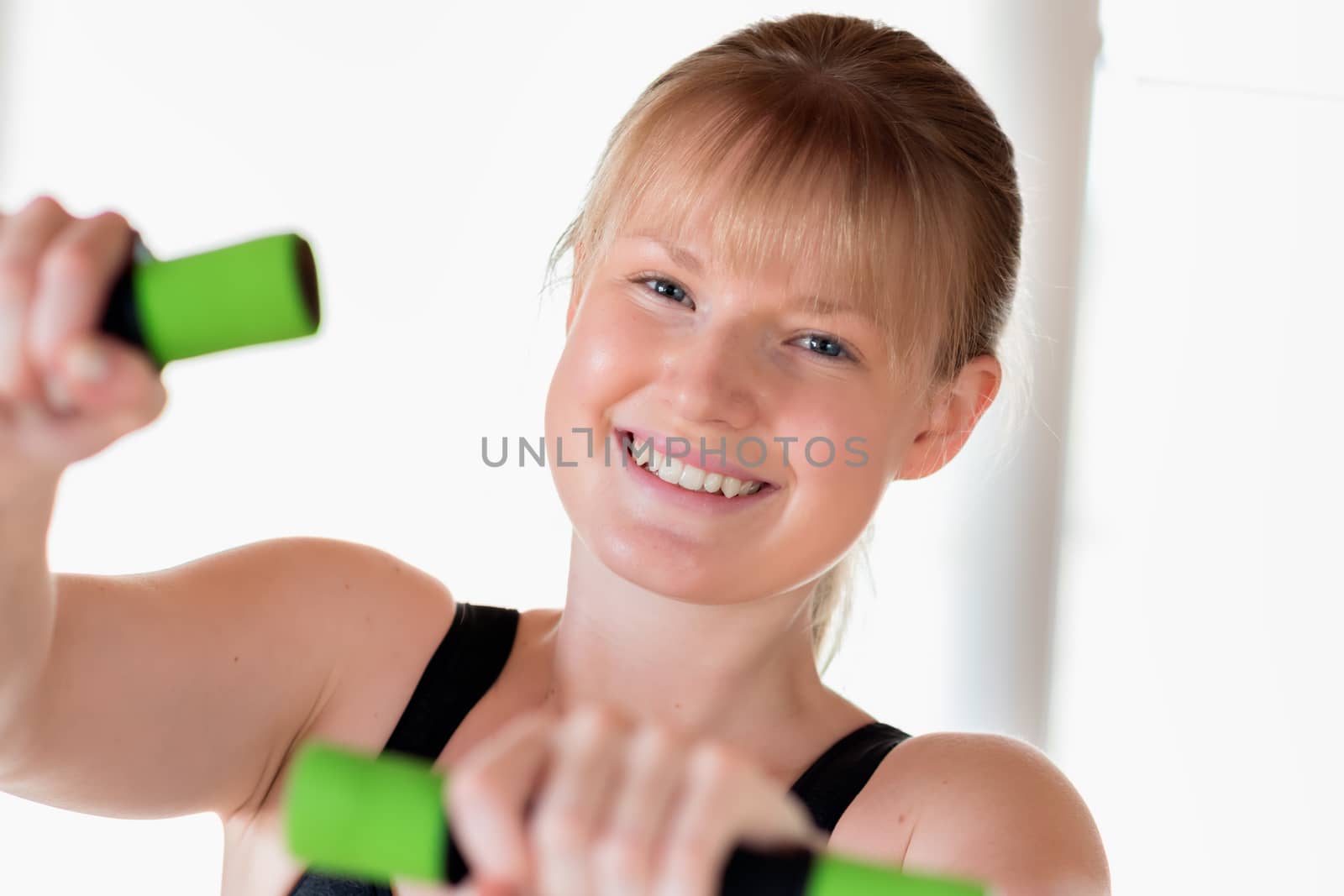 Girl doing dumbbell exercises by w20er