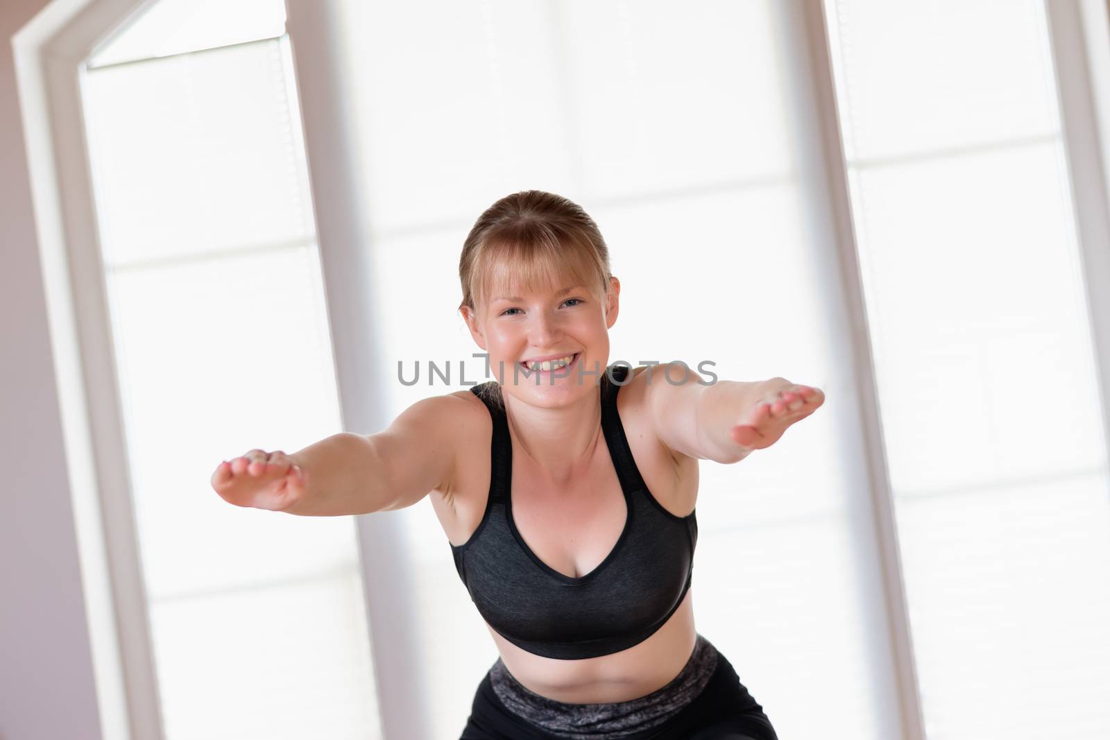 Girl doing squat exercises by w20er
